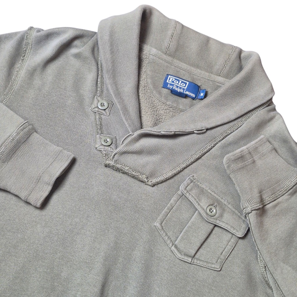 Polo Ralph Lauren Men's M Olive Shawl Collar Heritage Outdoor‎ Sweatshirt